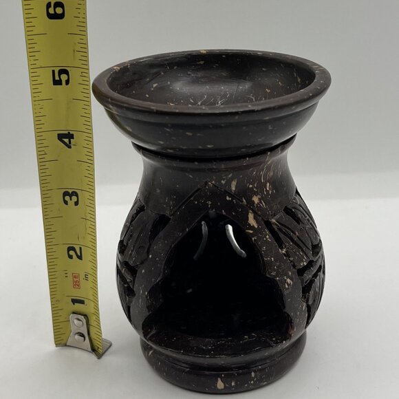 Yankee Candle Carved Soapstone 5" Oil Warmer Tea light Wax tart melts Rustic Art - Picture 6 of 14